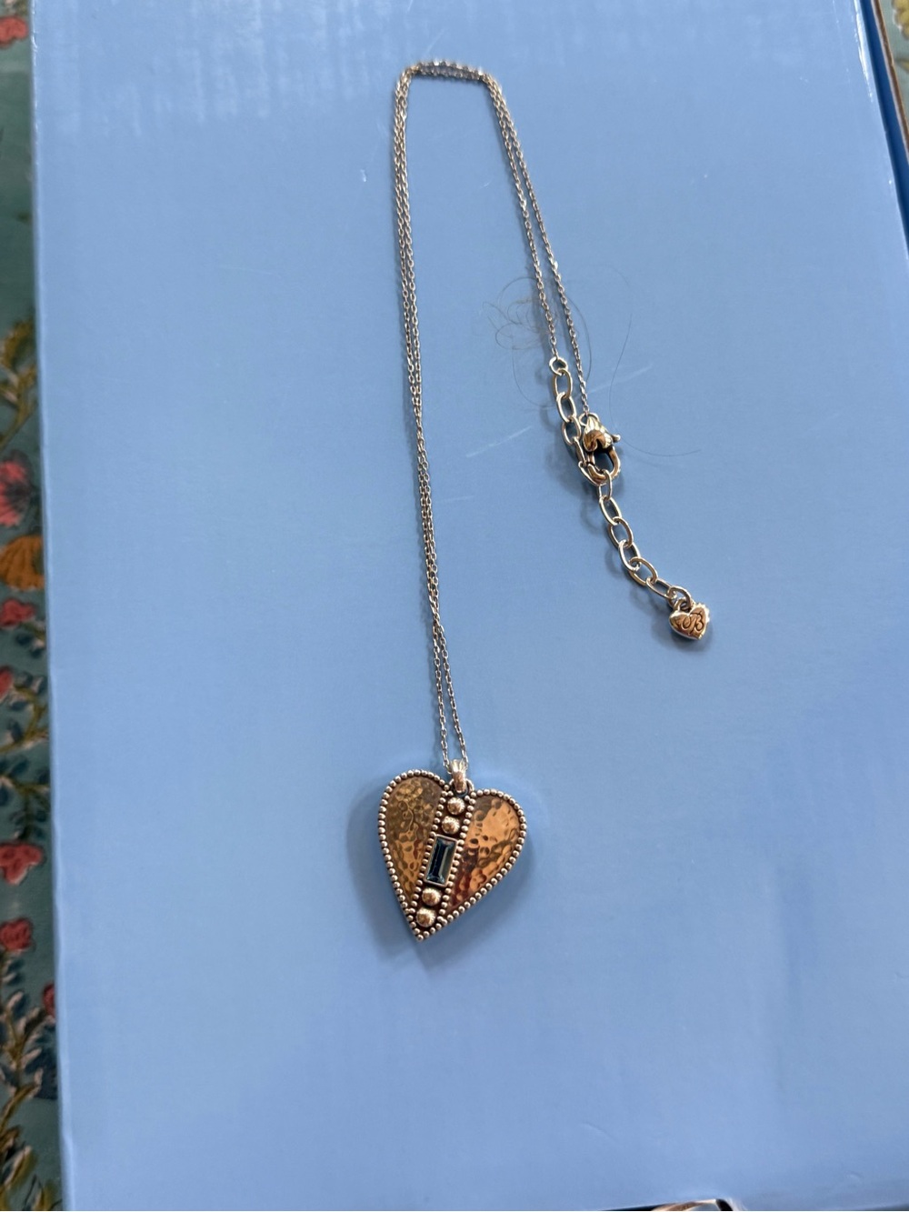 Brighton NWOT Pretty Tough Gem Heart Necklace. Adjustable Length. Silver plated - Picture 9 of 15